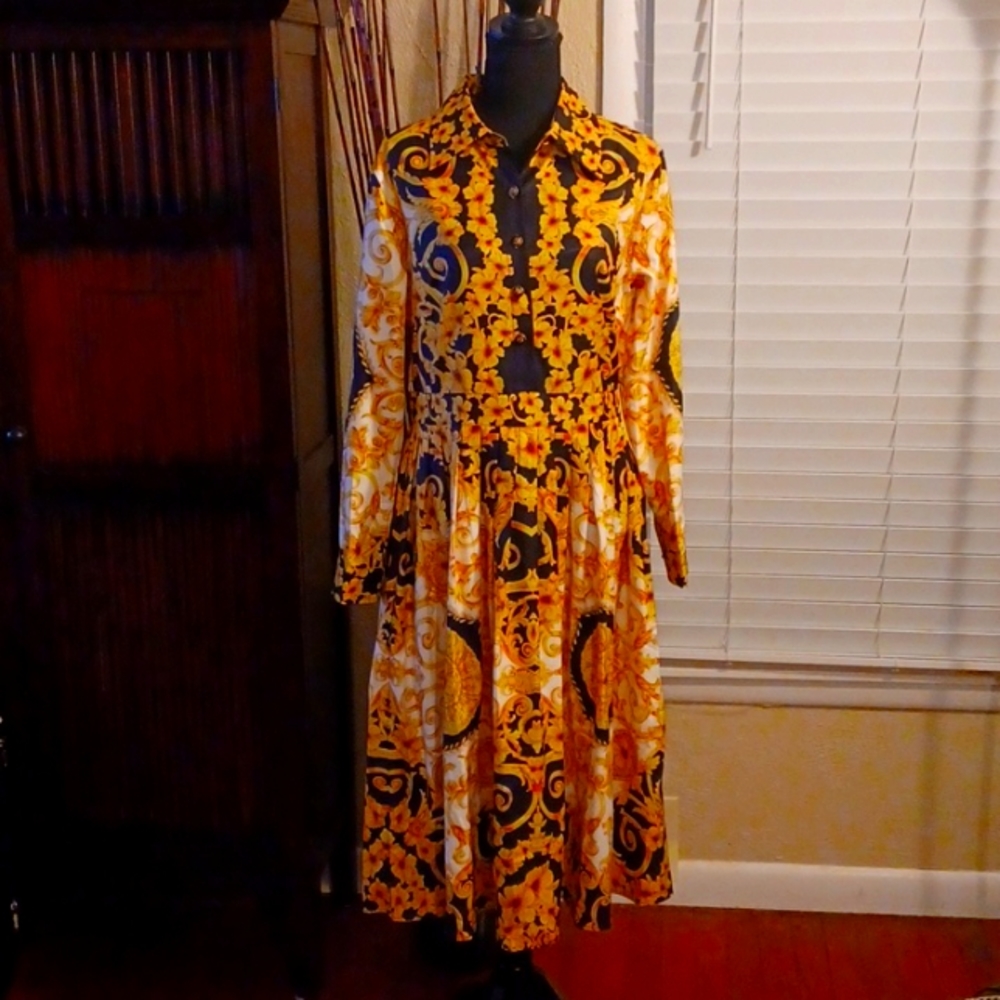 Versace Like Print Stunning Dress